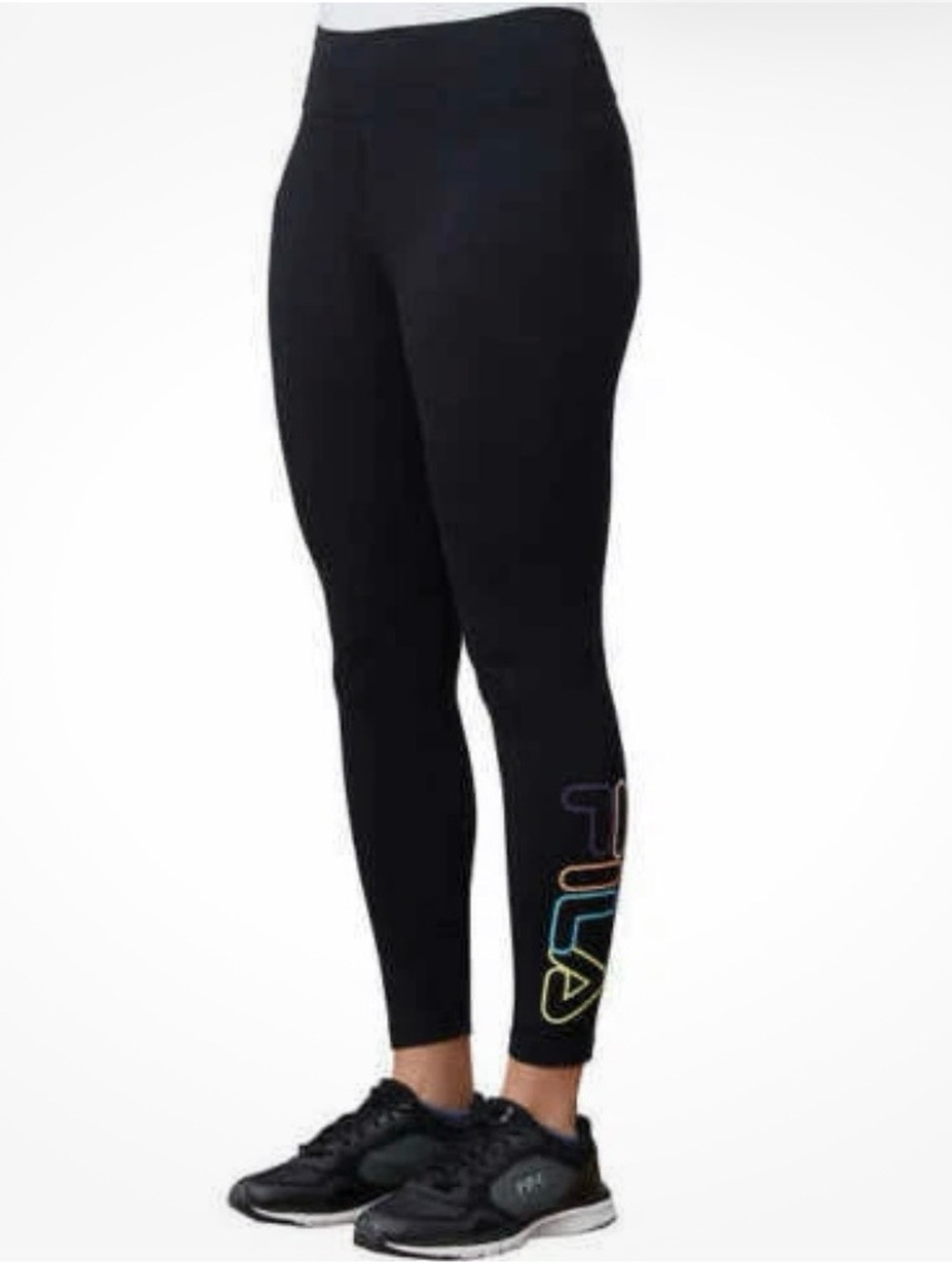 Fila Black Leggings with Red and Navy Logo Tag
Size M